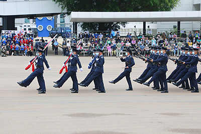 Chinese-style drill demonstration.