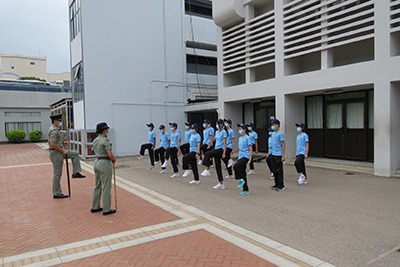 Students experiences the basic movement of footdrill.
