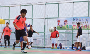 A football match to promote racial harmony organised by Junior Police Call of West Kowloon Region aims at strengthening the communication and mutual trust between NEC residents and the Police.
