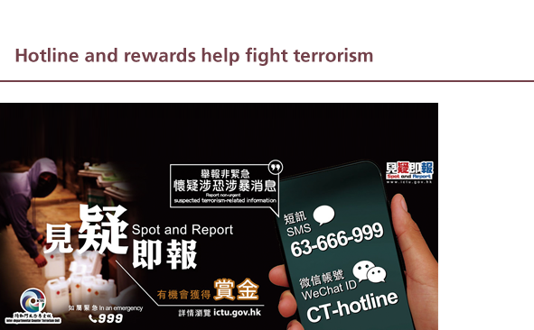 Hotline and rewards help fight terrorism