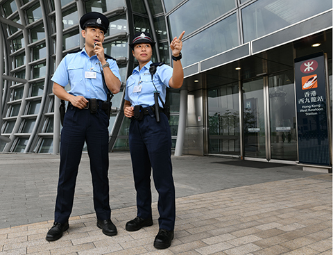 Photograph: Police officer of Police Dog Unit on duty