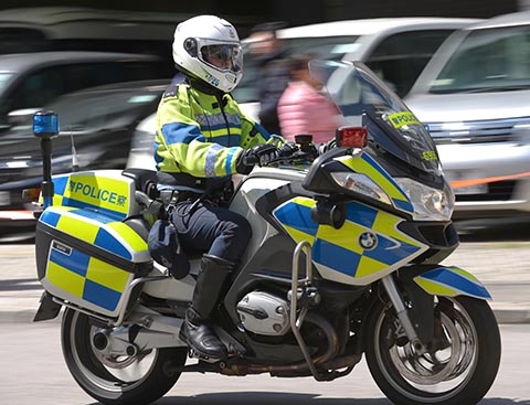 Photograph: Police officers of Emergency Unit participating in a drill