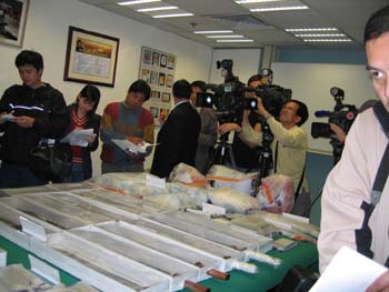 Press conference regarding a significant seizure of ketamine and ecstasy by Narcotics Bureau