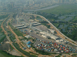 Aerial View of Lok Ma Chau Boundary Control Point