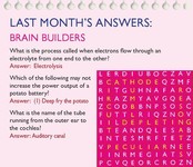 Last Month's Answers