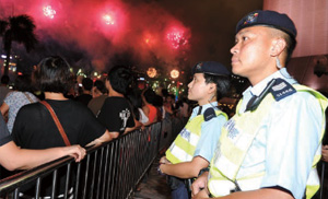 警務人員在不同的慶祝活動中確保公共秩序和公眾安全。