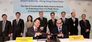 The Force and the Airport Authority Hong Kong sign an agreement on mutual partnership.