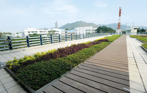 The roof garden at Sheung Shui Divisional Police Station