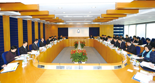 The 22nd Bilateral Meeting since Reunification between Mainland Public Security Authorities and Hong Kong Police Force is held at Police Headquarters to discuss matters of mutual concern. The Mainland delegation is led by the Vice Minister of Public Security, Mr Chen Zhimin.