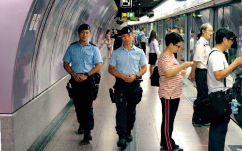 Counter Terrorism Response Unit officers patrol the mass transportation system.