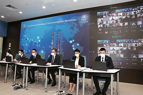 The Cyber Security and Technology Crime Bureau and INTERPOL co-hosted the first virtual Technology Crime Investigation Workshop in July.