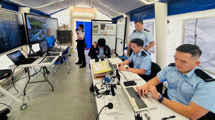 Tai Po District carried out operational command and personnel deployment at the Forward Control Post for the golf event of the 15th NG.