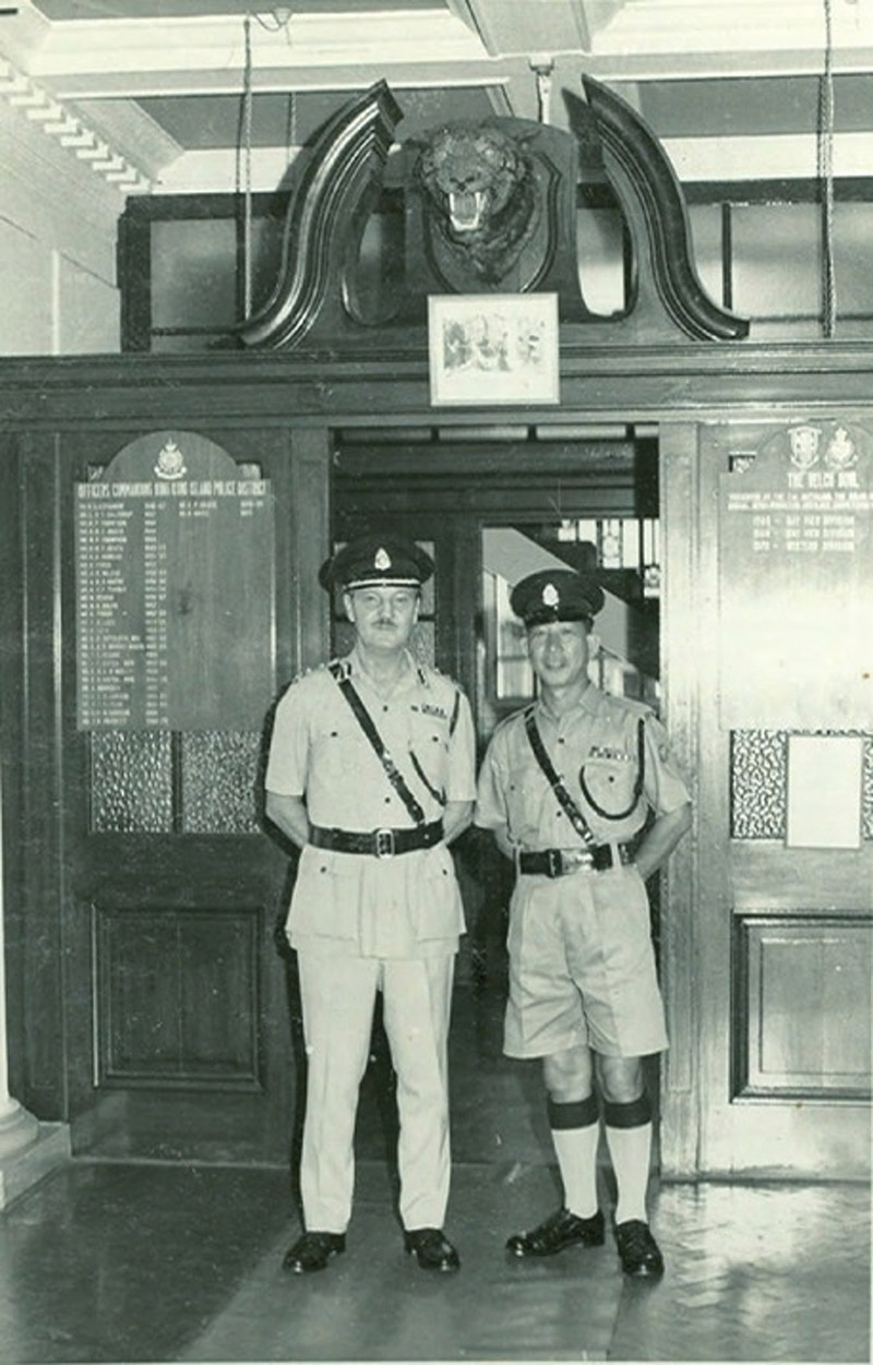 「上水之虎」的头部标本曾悬挂于当时警察总部营房大楼内，1960年代。