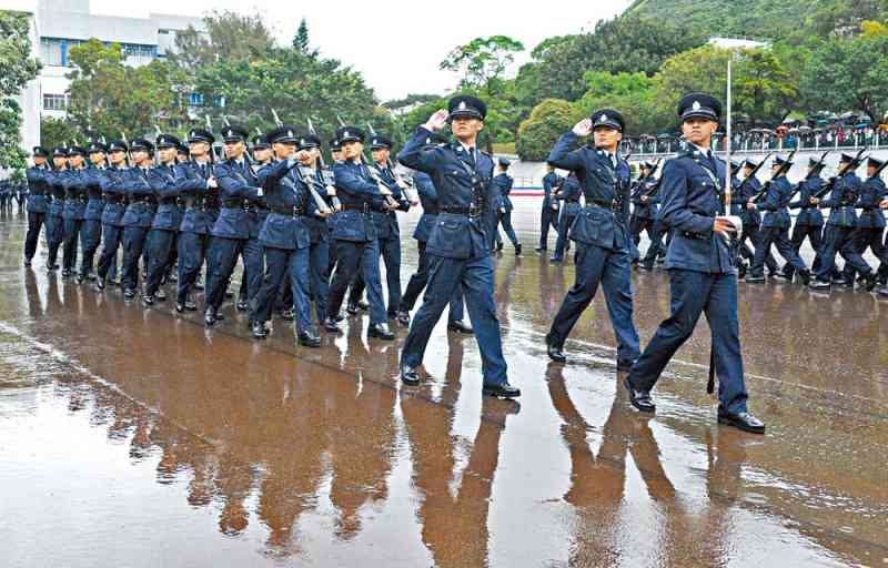 警察学院结业会操。