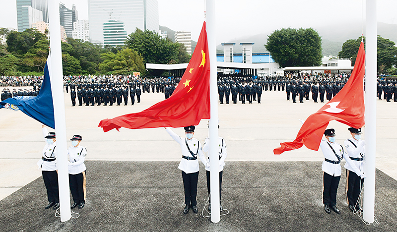 警隊首次在結業會操進行升國旗儀式。